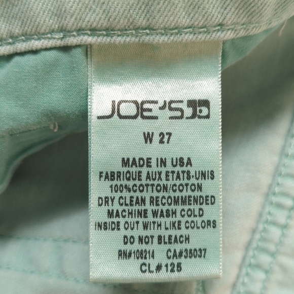 Joe's Jeans Classic Twill Cotton Low Waisted Relaxed Fit Shorts Aqua Blue 27 - Picture 5 of 13